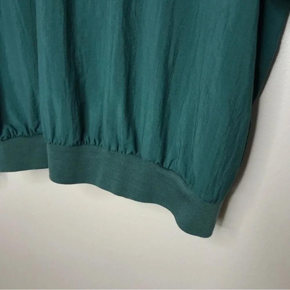 Vintage Munsingwear Lancaster Leaf V Neck Pullover Green Windbreaker Men Large
